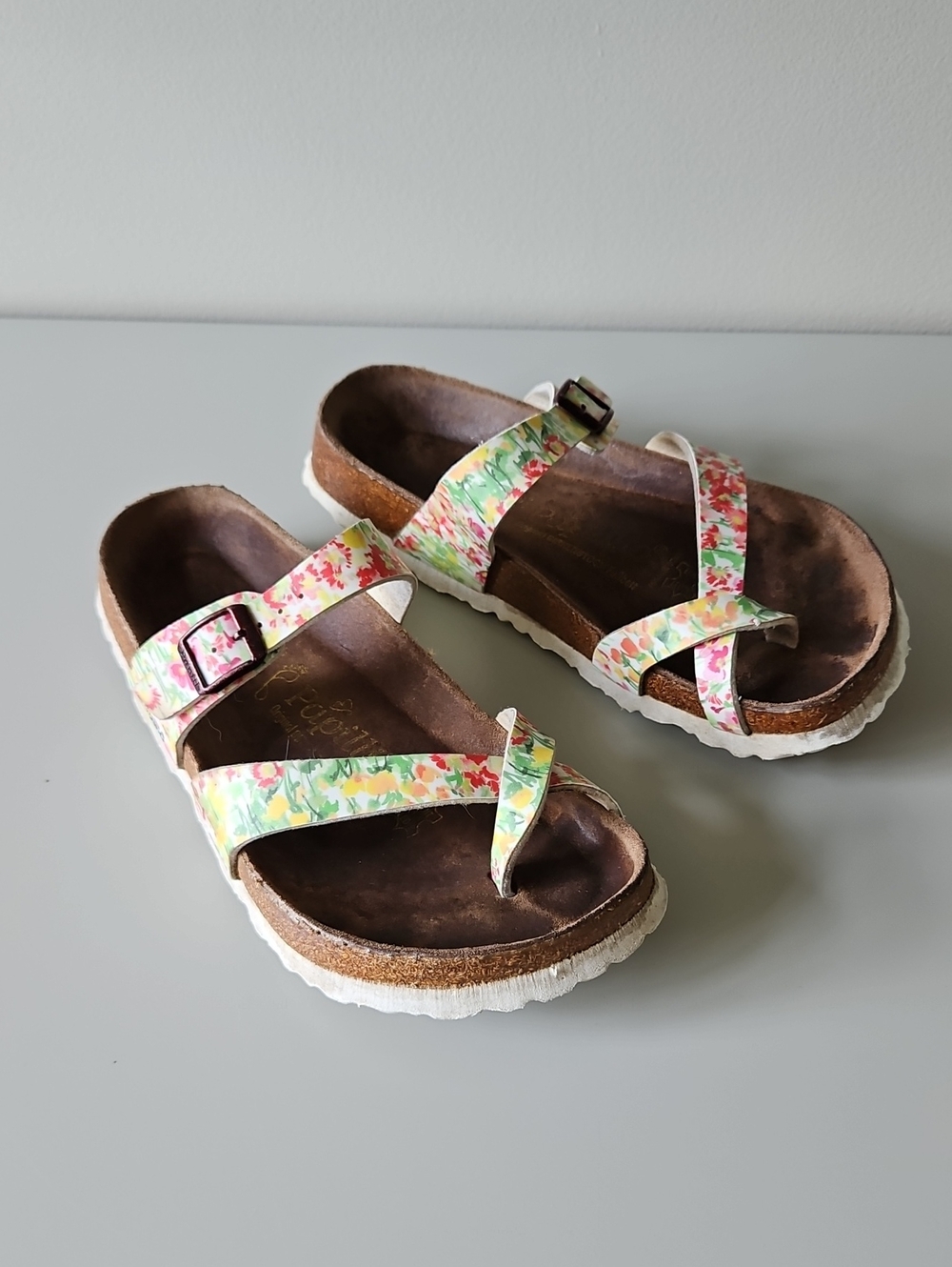 Birkenstock Papillio Floral Buckle Cork Footbed Sandals - Womens Size 7 / 38
